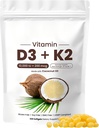 Naturespeak Vitamin D3 K2 10000 IU, 2- in-1 Coconut Oil Softgels s 10000 IU VIT D3 + 200 MCG Vitamin K2 pro kostní, imunitní a srdeční podporu 124; Snadno polykat, Non- GMO, 300 Softgels