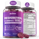 Resveratrol dodatek 1500mg - Resveratrol Gummies podporuje NAD γ, NMN & NMNH Synergie, s Quercetin, Grape Seed, Acai Berries Extracts for Antioxidant, Zdravé stárnutí & dlouhověkost, kůže, mozek - 2Pcs