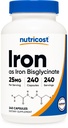 Nutricost Iron Bisglycinate Dodatek (25mg) 240 Kapsle - od Ferrous Bisglycinate Chelate - Non- GMO & Gluten- Free