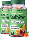 Yuve Prenatal Gummies for Women - Folic Acid Prenatal Vitamins 667 mcg DFE - Žvýkací Prenatal Vitamins - Hormonální podpora a folátová kyselina - Vegan & Natural - Prenatal Vitamins Gummies - 2 balení 60ct