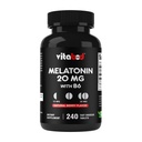 Vitabod Melatonin 20 mg - 240 tablet s rychlým rozkladem - bez drog - přírodní bobulové aroma - Vegetarián, Non- GMO, gluten Free 240 Počet (Balení po 1) (240 Počet po 1)