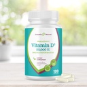 Vitamin D3 50,000 IU 125mcg Kapsle - 120 organické týdenní doplňky, Non- GMO gluten zdarma pilulky, pro silné kosti, zuby, imunitní podpora - Vyrobeno v USA