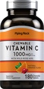 Piping Rock Vitamin C Žvýkací 1000mg FLAVIS 124; 180 Tablet FLAVIS 124; Orange Flavor FLAVIS 124; Vegetarian, Non- GMO, gluten zdarma