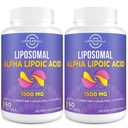 Lipozomální alfa kyselina lipoová 1500mg - s acetyl- L- karnitin 900mg & Ubiquinol 100mg & vitamin E 15mg doplněk pro antioxidanty Glucosa metabolismus Nerve Energy, 60 Softgels (2 lahvička)