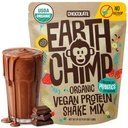 EarthChimp Organic Vegan Protein Powder - s probiotiky - Non GMO, mléčné výrobky zdarma, nesyrovátka, rostlinné bílkoviny prášek pro ženy a muže, gluten zdarma - 52 Služeb 64 Oz (Čokoláda) No Scoop