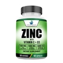 Americké standardní doplňky Zinek 100mg, Vitamin C 1000mg, a Vitamin D3 5000 IU (125mcg) per Serving - Gluten Free, Non- GMO, 60 Kapsle, 30 Služební