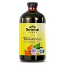 Serene Bylinky tekutá kurkuma s černým pepřem - Kurkumin Kurkumin dodatek 1000mg extra síla Bylinný nápoj, Dědičné Bittery pro Bloating Relief, Joint Health, Energy & Clarity - 16oz