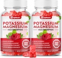 Draslík Magnesium doplněk gumy pro dospělé děti, Sugar- bez draslíku gumy podporuje nohy křeče & svalů a imunitního zdraví, vysoká absorpce hořčíku gumy Raspberry Flavor 120 Cts