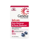 Genexa Ingredients 'Clean Acetaminophen CLAS124; Pediatrik Preferovaný ingredience CLAS124; Pain Reliever & Fever Reducer for Babies CLAS124; Barvivo Free, 0% umělé přísady CLAS124; Delicious Organic Blueberry Flavor, 2 fl oz