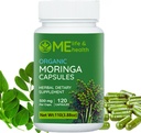 ME LIFE & ZDRAVÍ Moringa Kapsle, 100% organické Moringa oleifera Leaf, čistý Moringa prášek, mmune systém, esenciální vitaminy a aminokyseliny Non- GMO & gluten zdarma, čisté a přírodní 120 ct. 500mg čepice