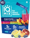 IQMIX Hydration Electrolyte Powder - 4- in-1 Formule pro hydrataci, duševní jasnost, nálady a zotavení - Sugar- Free Drink Mix, Keto, Magnesium L- Threonát, Lion 's Mane - 40 Count Variety Pack