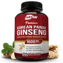 NutriFlair Korean Red Panax Ginseng 1600mg - 120 Vegan Kapsle 124; 5% Ginsenosids CY124; Non- GMO, gluten- Free CY124; Natural Energy & Focus Support CY124; Made in USA