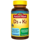 Příroda Vyrobeno vitamin D3 K2 dodatek, 5000 IU (125 mcg) Vitamin D pro kosti, zuby, svalovou a imunitní podporu, 30 D3 a K2 Softgels, 30 Den Dodávka