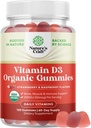 Natures Craft Organic Vitamin D Gummies pro dospělé - Denní imunitní podpůrná gumy s Vegan Vitamin D3 2000IU - USDA Organic D3 pro dospělé Wellness Non GMO gluten zdarma 2 měsíce
