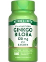 Nature 's Truth Ginkgo Biloba 120mg CLAS124; Plus Bacopa CLAS124; 100 Quick Release Capsle CLAS124; Standardizovaný extrakt CLAS124; Non- GMO a gluten zdarma dodatek
