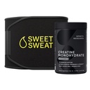 Sportovní výzkum Creatine Monohydrát a Sweet Sweat Waist Trimmer - černá a žlutá (střední)