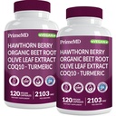 26-in-1 Doplněk k oxidu dusnatému - Podpora srdce a cirkulace s CoQ10, kurkuma, organická řepa kořene, Hawthorn Berry & Česnek - 2103mg per Serving (120ct, balení po 2)