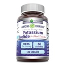 Amazing approvas Draslík Iodide Doplněk 124; 130 Mg CP124; 120 Tablet CP124; Non- GMO CP124; Gluten- Free CP124; Made in USA
