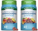 Nature 's Truth Ashwagandha Gummies PHAR124; 60 Tropical Flavor Gummies PHAR124; Vegan, Non-GMO, & gluten zdarma dodatek