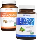 Bundle podpory štítné žlázy & Ashwagandha - Revive & Thrive Pack - Podpora štítné žlázy s jódem (Non- GMO) Zlepšit energii a organické Ashwagandha s 1350mg Ashwaganda Root Powder Per Serve