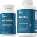 Dr. Tobias Deep Imunní Probiotika & Prebiotika a Psyllium Daily, podporuje trávicí zdraví, Gut imunitní funkce, Denní Fiber dodatek v podpoře Colon zdraví s 4.4. Bilion CFU