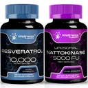 WELLNESS LABSRX Resveratrol Kapsle 10000mg - Příplatek Nattokinázy Kapsle - 5000 FU