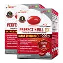 LABO Nutrition Perfect Krill EX, 1000mg Antarktický krilový olej Omega 3 EPA DHA, nejvyšší fosfolipidy (více než 56%) s Choline, Astaxanthin crill 124; Heart Brain Eye Joint Health, Made in USA, 60 softgelsX2