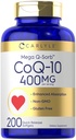 Carlyle CoQ10 400mg Softgels CLAS124; 200 Count CLAS124; High Absorption Coenzym Q10 CLAS124; with Black Pepper Extract CLAS124; Non- GMO and gluten Free Supplement