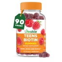 Živé Teens Biotin 10000mcg Gummies PHAR124; Vitamin B7 B7 PHAR124; Vegan Biotin doplněk PHAR124; Velký Ochutnávání Biotin Gummies pro růst vlasů, Zdravá kůže a nehty PHAR124; Biotin Vitamíny pro teens PHAR124; 90 Gummies