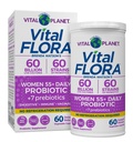 Vital Planet - Vital Flora Probiotika pro ženy nad 55 Denní skladování stabilní Probiotický 60 Miliardy CFU, 60 Diverse Strains, 7 Organic Prebiotics, Imunitation Support and Digestive Health 60 Kapsle