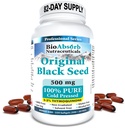 Bio Absorb Black Seed Oil Capsules, 82- Day Supply, Cold Pressed Pure Black Cumin Seed Oil (Nigella Sativa) (330 softgels, 500mg)