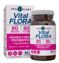 Vital Planet - Vital Flora Ženské Daily Probiotic 60 miliard CFU, 60 Diverse Strains, 7 Organic Prebiotics, Vaginální a imunitní podpora, Bloating, Digestive Health Probiotics pro ženy 30 Kapsle