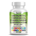 Saw Palmetto se štípající kopřivkou, Pygeum, Dýňové semeno, slunečnice Lecithin, Turmeric & Ashwagandha - Podpora prostaty pro muže s Lycopene & Vitamin D3 - 90 Kapsle