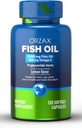 ORZAX Omega 3 Fish Oil 1200 mg - dodatek EPA DHA Omega 3 - Promotes Heart, Eye, Joint, Nerve, Imunitní, Brain and Blood Health - Burless & Lemon Flaused - Non- GMO - 120 Softgels - 60 Day Supply