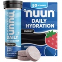 Nuun Energy Electrolyte Tablety s ženšen, Kofein z Green Tea Extract, Vitamin B12, B6, B5, Magnesium & 4 Ostatní Electrolyty, Gluten Free & Vegan, Berry Blast, 8 Pack (80 Služeb celkem)