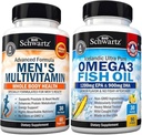 Advanced Daily Men 's Multivitamine with Vitamin C A B D3 E and Zinek (1 měsíční zásoba) Plus Triple Strenggely Omega 3 Fish Oil (1 měsíční zásoba)