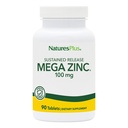 NaturesPlus Mega Zinek 100 mg Setrvalá verze - 90 Tablet - Vegetariánské, Bezlepkové - 90 Služeb