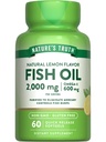 Nature 's Truth Fish Oil Omega 3 Dodatek 124; 2000mg Omega 124; 60 Softgels Omega 124; EPA & DHA Oil 124; Lemon Flavor Omega 124; Non- GMO a gluten zdarma