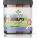 Strawfield Domácí zvířata Super Chews pro kočky - Lysin, Probiotika, Omega 3 Rybí olej (Lososový olej), Catnip - Podporuje imunitní, gut, kůže a společné zdraví - 120 Hickory Bacon losos & Jaterní ochucené Softchews