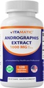 Vitamatic Andrographis Extract 1000 mg Per Serving - 120 Veg Kapsle - 20X Extract, 100% Vegetarian, All- Natural, Gluten Free, Non- GMO