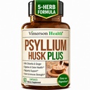 Vláknina dodatek s 1080mg Psylium Husk Powder, Slippery Elm pro ženy a muže, Zázvor Root - High Fiber Pills for Regularity, Digestive & Gut Health - Gentle on Stomach 60 Psylium Husk Kapsle