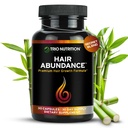 TRIO NUTRITION Hair Abundance 124; přírodní doplněk vitamínu pro růst vlasů, silné nehty a hladká kůže 124; posílen kolagen, keratin, zinek a selen 124; Biotin 10000mcg Gul124; 30 Day Supply