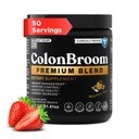 ColonBroom Premium Powder Supplement (Strawberry) - Colon Broom Psylium Husk Fiber Powder Drink - Gluten Free, Non-GMO Colon Cleanse for Bloating Relief & Gut Health, 50 Servings