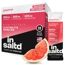 INSALTD ™ Sugar Free Electrolytes Powder Packets with No Stevia After taste 124; High- Potency Hydration Packets French 124; Keto Electrolyte Drinky French 124; Intermitent Fasting Drink Mix 124; 28 Pack (Grapefruit)