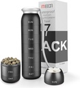 Týdenní Pill Organizátor, Přenosné Cestování 7 Den, Vodotěsný kontejner, Velký, Hliník, Metal, Držet vitaminy, Cod Játra olej, doplňky a léky (černý)