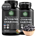 Kokosový aktivovaný Charcoal Kapsle, 180 Charcoal Kapsle, Bělení zubů, Pomáhá zácpa, Bloating, Žaludeční plyn, Heartburn, čistý kokos Derived dodatek (2)