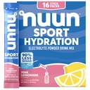 Nuun Sport Electrolyte Powder Packets s hořčíkem, vápníkem, draslíkem, chloridem a sodíkem, Hydratační balíčky pro On- theBean, Pink Lemonade Flavor, gluten Free & Vegan, 16 Single Serving