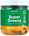 Nutricost Organic Super Green (Orange Sunrise Ochucené) 20 Stickpacks - gluten- Free, Non- GMO