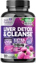 Jemné vyčištění jater Detox & Opravy Formule - Pokročilý doplněk pro podporu jater se Silymarin Mléko Thistle, Pampeliška kořenová, Artyčok extrakt, kurkuma, Cholin, & Beetroot - 120 Veggie Kapsle