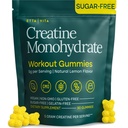 Sugar- Free Creatin Monohydrát Gummies 5gram na servírování, Potentní Creatine Gummies pro muže a ženy, dodatek pro podporu svalů, Buněčná energie a kognitivní funkce, Gluten- zdarma